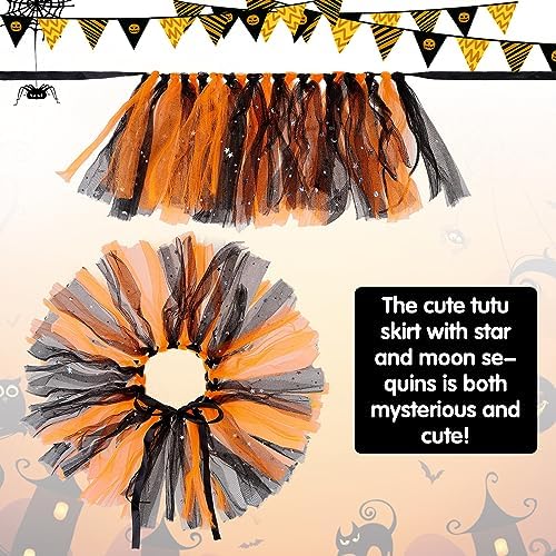 SCENEREAL Small Dog Halloween Costumes, Bandana Hat Dress Set, 3pcs Puppy Party Supplies, Soft Triangle Scarf, Cute Tutu Skirt Outfit for Girl Boy Pet - Image 5