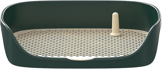 Dog Tray with Wall for Cats and Dogs, Elevated Pet Feeding Station, Wall-Mounted Pet Bowl Tray with Barrier, Multi-Level Pet Food Dispenser for Clean Feeding- Green S