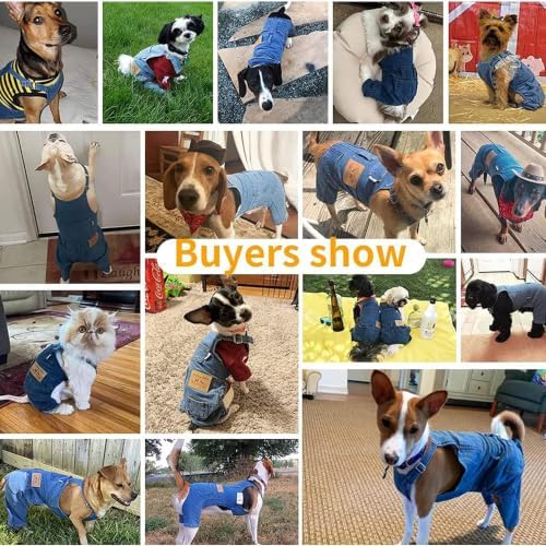 Dog Overalls for Small Dogs Outfit French Bulldog Clothes Denim Dog Jeans - Image 5