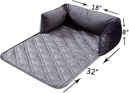Brilliant Sunshine Premium Calming Dog Bed Mat, Silky Velvet, Removable Washable Cover, Cushion Protector and Couch Covers for Dogs, Pets, Cats, Small, Grey