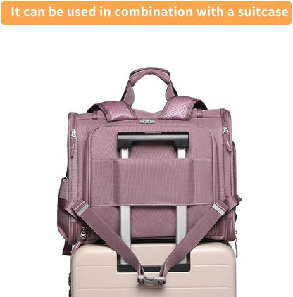 Pet Backpack Carrier for Small Dogs Medium Cats, Puppies,Breathable and Collapsible Design, Portable Travel Bag for Bearded Dragon,Rabbit Cage (Purple, Large)