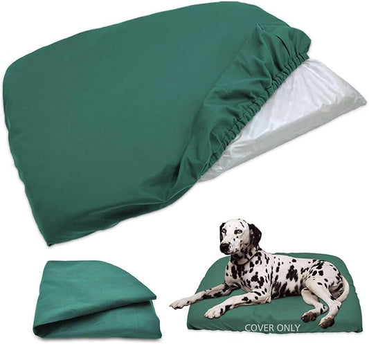 Dog Bed Cover Waterproof Replacement Machine Washable Covers for 41x27 Inch Dog Bed Heavy Duty Scratch Resistant Mattress Protector Pet Bed Cover Only Dark Green
