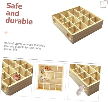 BESPORTBLE Household Hamster Maze Multi Grid Wooden Chinchilla Accessory for Healthy Pet Play and Enrichment for Hamsters Rats and Animals