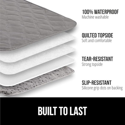 GORILLA GRIP Waterproof Couch Cover for Dogs, Gripped Slip Resistant Backing, Leak Proof Washable Dog Blanket Covers Sofa, Bed, Sectional, Crate, Car, RV Seats, Pet Puppy Essentials, 50x40 Charcoal