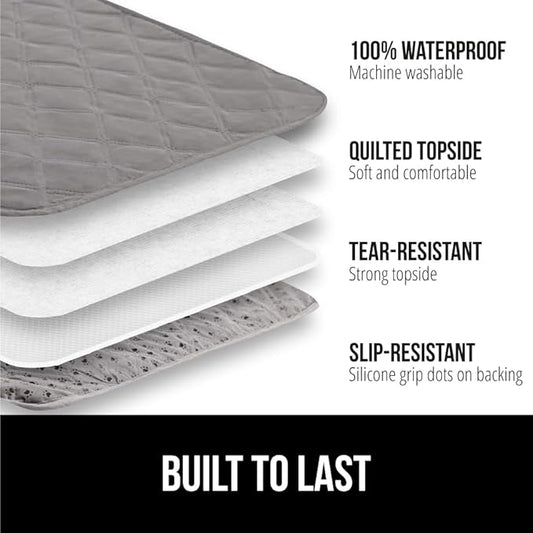 GORILLA GRIP Waterproof Couch Cover for Dogs, Gripped Slip Resistant Backing, Leak Proof Washable Dog Blanket Covers Sofa, Bed, Sectional, Crate, Car, RV Seats, Pet Puppy Essentials, 50x40 Charcoal