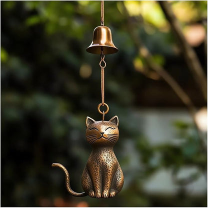 Cat Wind Chime 2025 New Unique Cat Garden Decor Outdoor Cat Statue Themed Gifts Wind Chimes for Cat Lovers Women Hanging Memorial Ornaments Windchimes Bell Outside Yard Home Porch Decorations (D1)