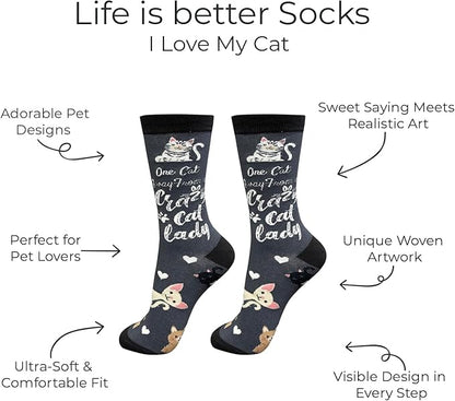 E&S Pets Pet Lover Socks - Dog & Cat Socks - Unisex Novelty Gifts