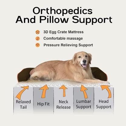Small Dog Bed Orthopedic Washable Cat Bed Memory Foam Small Couch Sofa Indoor Comfy Pet Beds with Waterproof Removable Cover & Non-Slip Bottom