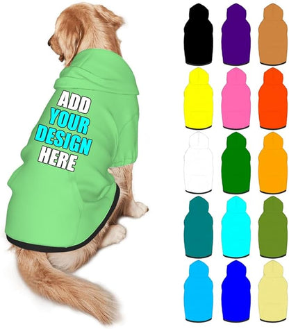 Custom Dog Hoodie Personalized Photo Text Logo Name Dog Clothes, Soft & Warm for Puppy Sweatshirt Hooded for Small Medium Large Dogs Girl/Boy Cats/Kitten, LightGreen, XXL