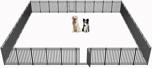 Dog Playpen Dog Fence Outdoor for Yard 47" H with 40 Panels Sturdy Portable Puppy Playpen for Indoor Outdoor RV Camping Use - Black Silver