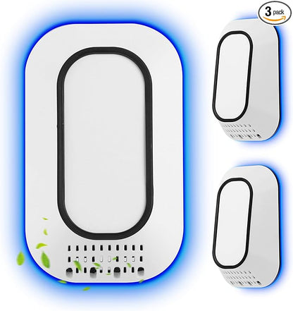 Plug in Air Ionizers 3-Pack, Negative Ion Air Purifier with Ice Blue Light, 2W Ultra-Low Energy Ionic Air Purifiers for home Bedroom Office Bathroom(3)