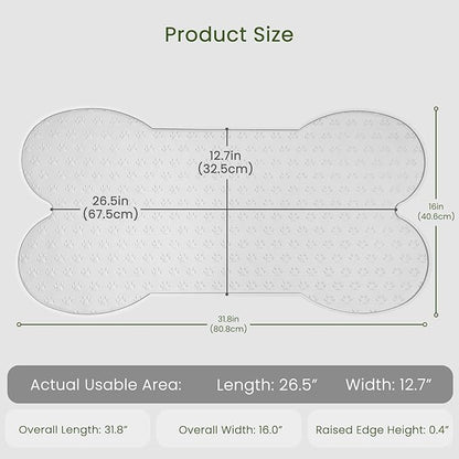 Dog Food Mat Anti-Slip Silicone Dog Bowl Mat Thicker Pet Placemat Waterproof Cat Feeder Pad with Raised Edge Puppy Kitten Feeding Mats Suitable Small Medium-Sized Dogs Cats Eating Tray