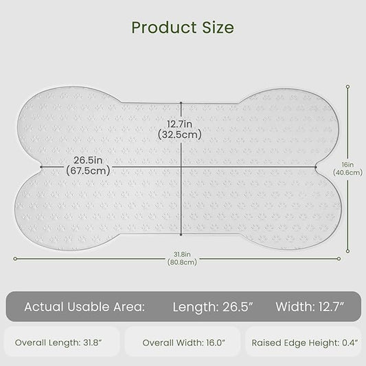 Dog Food Mat Anti-Slip Silicone Dog Bowl Mat Thicker Pet Placemat Waterproof Cat Feeder Pad with Raised Edge Puppy Kitten Feeding Mats Suitable Small Medium-Sized Dogs Cats Eating Tray