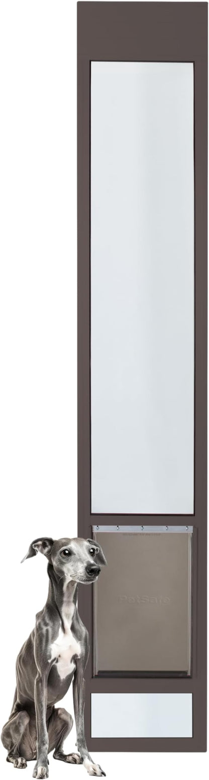 PetSafe Sliding Glass Pet Door - No-Cut DIY Install Doggy Door for Renters - Aluminum Frame - Adjustable Height 75 7/8" to 80 11/16" - Ideal for Large Dogs Up to 130 lb - Bronze