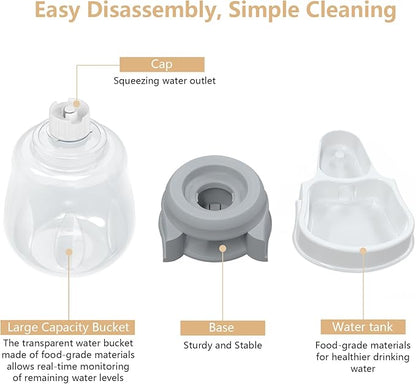 1 Gallon Automatic Dog Water Dispenser, Large Capacity Gravity Pet Water Bowl for Multiple Pets, BPA-Free Cat Water Feeder for Large Dogs, Refill Less Often, Grey