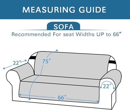 H.VERSAILTEX Reversible Sofa Slipcover Furniture Protector Water Resistant 2 Inch Wide Elastic Straps Sofa Cover Couch Covers Pets Kids Fit Sitting Width Up to 66" (Sofa: 75" x 110", Black/Grey)