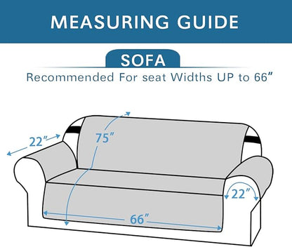 H.VERSAILTEX Reversible Sofa Slipcover Furniture Protector Water Resistant 2 Inch Wide Elastic Straps Sofa Cover Couch Covers Pets Kids Fit Sitting Width Up to 66" (Sofa: 75" x 110", Ivory/Beige)