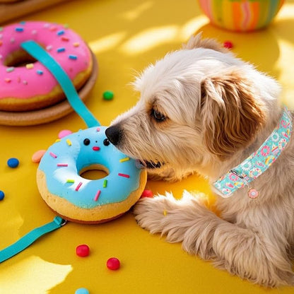Adjustable Summer Dog Collar, Cute Mint Dessert Dog Collars for Medium Dogs, Lightweight Quick-Release Buckle Collar for Boy&Girl Dogs M