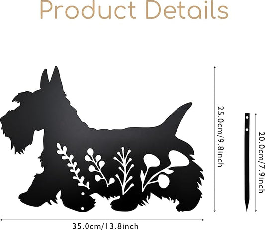 Dog Garden Stake - Unique Gift for Dog Lovers, Black Metal Outdoor Decor, Durable Yard Art Statue (Scottish Terrier)