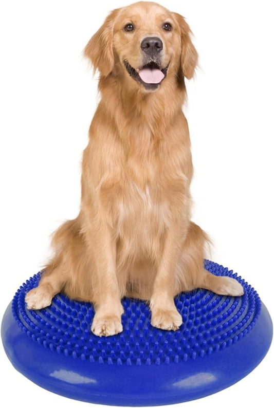 Dog Balance Disc 14", Dog Balance Equipment with Cushion and Pump, Pet Training Platform for Pet Rehabilitation Training, Strength Train Stability, Suitable for Small and Medium-Sized Pets