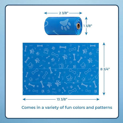Best Pet Supplies Dog Poop Bags (240 Bags) for Waste Refuse Cleanup, Doggy Roll Replacements for Outdoor Puppy Walking and Travel, Leak Proof and Tear Resistant, Thick Plastic - Assorted Colors
