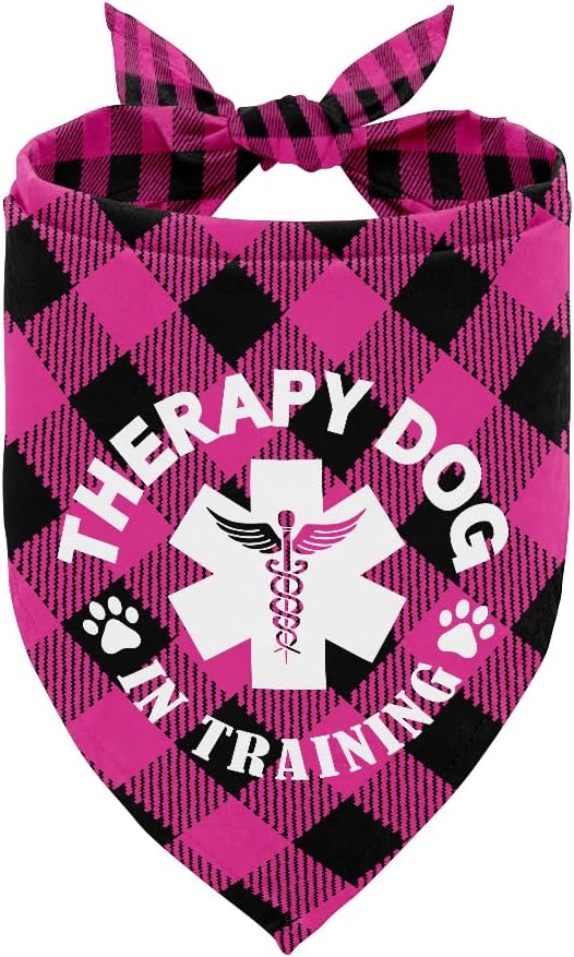 Dog Bandana, Therapy Dog Please Pet Me with, Dogs Scarf Classical Printing, Dogs Scarf Accessories, Doggy Kerchief Pet Kerchief, Christmas Birthday Thanksgiving Doggy Gift A07