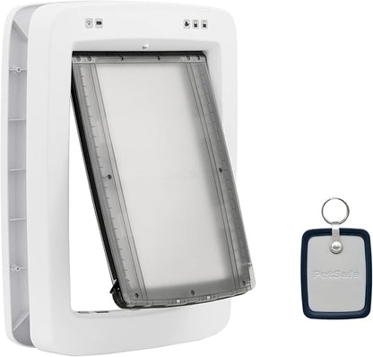 PetSafe SmartDoor App-Controlled Pet Door (Large), Made for Multiple Pets, Selective Entry and Exit, Control Through Your Phone, Smart Dog Door, Wi-Fi Enabled (White - Large)