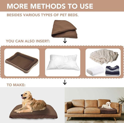Dog Bed Cover Waterproof Replacement Machine Washable Covers for Dog Bed Heavy Duty Scratch Resistant Mattress Protector Pet Bed 36x27 Inch Brown Cover Only