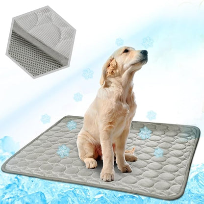Washable Dog Cooling Mat Ice Silk Cooling Mat for Dogs Pet Self Cooling Pad Blanket Dog Cooling Pad for Indoor & Outdoor Car Seats (Grey, 40x28 in)
