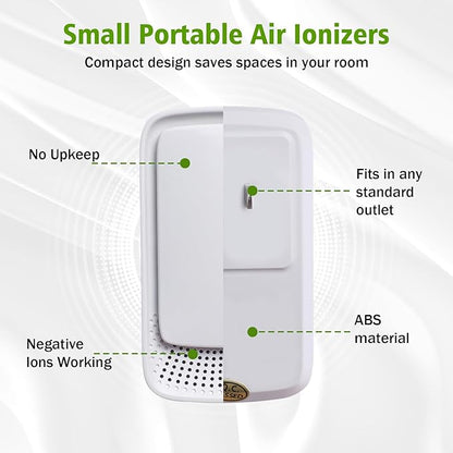 2026 New3 Pack Plug In Air Ionizers-Negative Ion Air Purifier for Home Silent Work Air Cleaner for Bathroom,Living Room,Office,Kitchen,Pet Room,Portable Ionic Air Purifier for Bedroom(3)