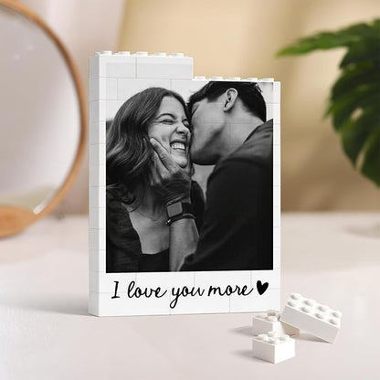 NAZENTI Custom Couple Photo Building Blocks gifts for Him Her, Puzzle Building Blocks Gifts for Valentines Birthday, Couple Gift, Custom Home Decor with Photo for Couples, Puzzle Gift For Husband