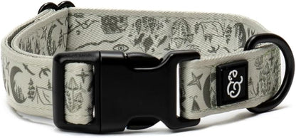 Lucy & Co. Dog Collar - Durable Lightweight Designer Collar for Pets - Adjustable Metal Safety Buckel. - Green Outdoor Plaid - Medium