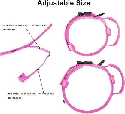 DAGANXI Tactical Dog Collar, Adjustable Military Training Nylon Dog Collar with Control Handle and Heavy Metal Buckle for Medium and Large Dogs, with Patches and Airtags Case (M, Pink)
