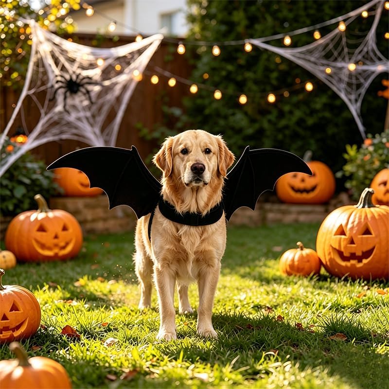 Halloween Pet Bat Wings Costume for Small Medium Large Dogs Cats Adjustable Black Bat Costume Wings for Pet Halloween Cosplay Party. - Image 6
