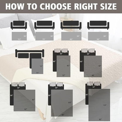 Ameritex Pet Bed Cover Dog Bed Blanket for Sofa and Furniture Waterproof New Pattern Design (68x82 Inch, Light Grey)