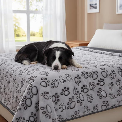 Stuffed Premium Soft Dog Blankets for Large Dogs, Large Cat Blanket Calming Washable for Bed Couch Protection Cover, Dog Essentials for Dog, 66 * 82 inches, Grey