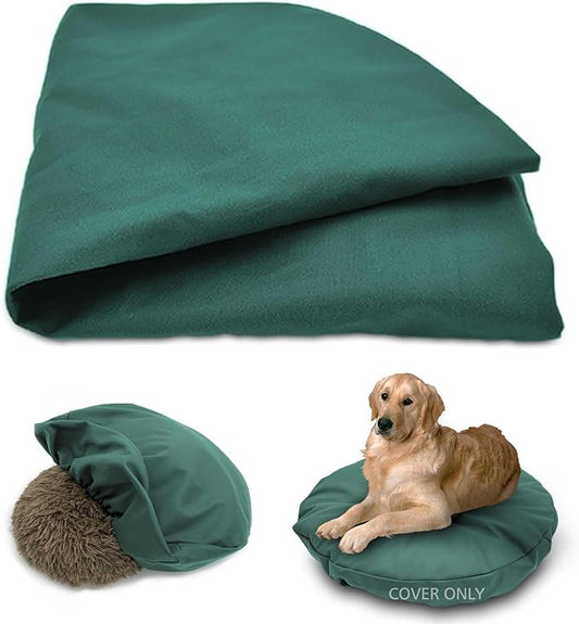 Dog Bed Cover Waterproof Replacement Machine Washable Covers for Dog Bed Heavy Duty Scratch Resistant Mattress Protector Pet Bed Round 20x20 Inch Cover Only Dark Green