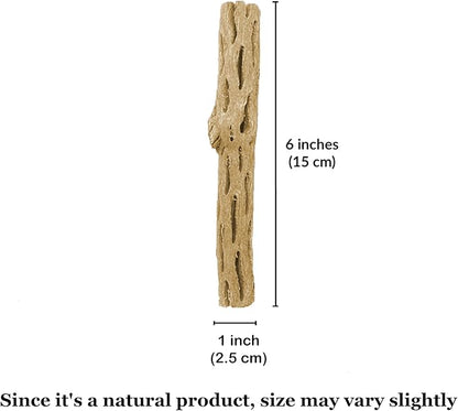 SunGrow Hermit Crab Woods, Climbing Logs, Chews, Keep Hermies Busy and Active, Long Dried Aquarium Décor Adds Raw Beauty (6 Pieces, 6 inches)