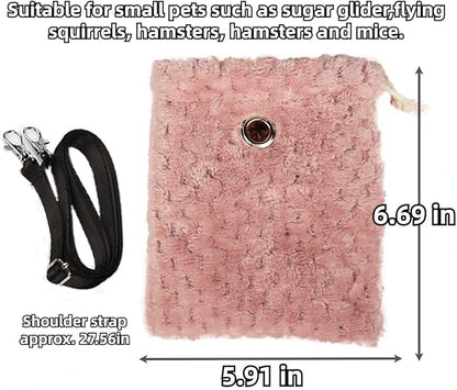 Sugar Glider Bonding Pouch - Soft Sleeping Pouch with Breathable Vent & Drawstring Portable Travel Bag Small Animal Carrier for Sugar Glider Squirrel Hamster Rats Hedgehog Bird Parrot (Grey)