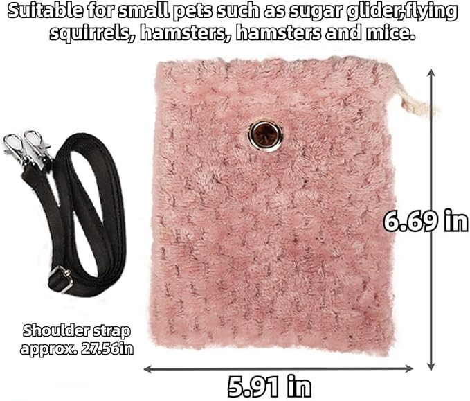 Sugar Glider Bonding Pouch - Soft Sleeping Pouch with Breathable Vent & Drawstring Portable Travel Bag Small Animal Carrier for Sugar Glider Squirrel Hamster Rats Hedgehog Bird Parrot (Blue)