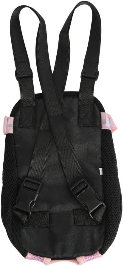 Pet Dog Puppy Cat Carrier Five Holes Backpack Double Shoulder Straps Mesh Front Chest Backpack Bag, M, Pink