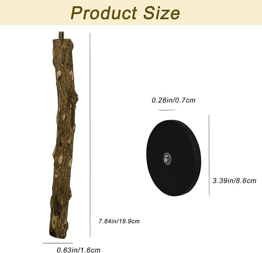 ASOCEA Bird Perch Bird Stand with Magnet,Portable Parrot Training Stick Natural Wood for Parrots,Parakeet,Lovebird,Cockatiels,Budgies-Strong Magnet Mount for Any Iron Surfaces