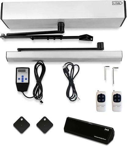 Olideauto Automatic Pet Door Opener with Smart RFID Tag Sensor for Pets,Silver Color Electric Automation Door Opener with Wireless RFID Tags for Cat,Dog