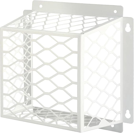 Dryer Vent Bird Guard,Dryer Vent Cover Guard for Most 3" to 4" Bathroom Exhaust Fan Ventilation Cover,7"Lx7"Wx5"H Steel Ventilation Bird Cage for Exhaust Fan Cover,White