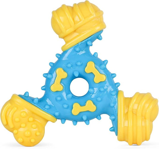 ARM & HAMMER for Pets Nubbies TriBone Dog Dental Toy Best Dog Chew Toy for Moderate Chewers Dog Dental Toy Helps Reduce Plaque & Tartar Peanut Butter Flavor Baking Soda (Pack of 24)