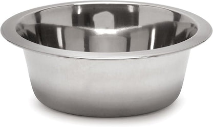 Jeffers Pet Standard Weight Stainless Steel Bowls for Dogs, Cats, Puppies, Kittens, Food & Water, Durable Feeding Dish, Travel, Camping, Indoor Outdoor Use, Dishwasher Safe Pet Accessories -3 Quart