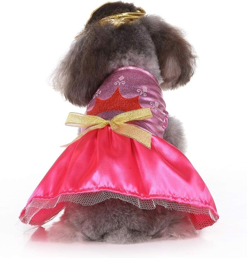 Princess Dog Costume Pink Princess Dress Halloween Queen Cosplay Costume - Image 6