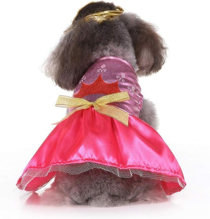 Princess Dog Costume Pink Princess Dress Halloween Queen Cosplay Costume - Image 6