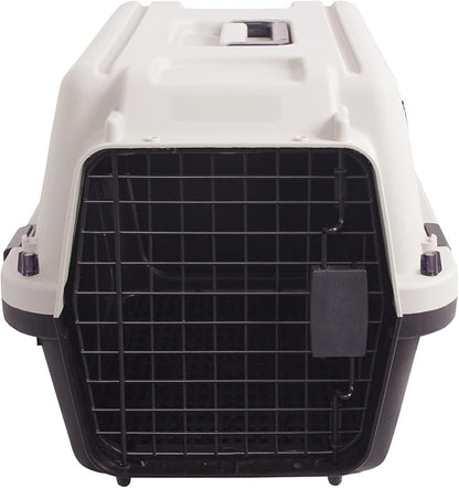 Plastic Dog/Cat Crate Portable Travelling Pet Kennel Without Wheel for Dogs/Cats, Small, Tan