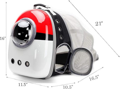 Back Expandable Cat Backpack Carrier, Fit up to 12 lbs, Hard Shell Bubble Dome Window Pet Transport and Carry Bag for Kitten Cat Bunny Rabbit and Small Puppy